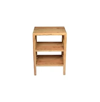 Jofran Global Archive Solid Wood Rustic Modern X-Side Accent Bookcase with Two Shelves