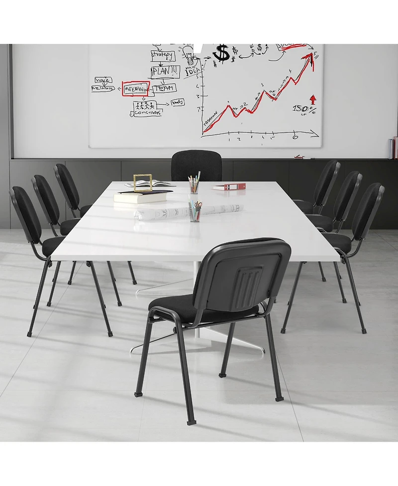 Gouun Office Chair with Metal Frame and Padded Cushions for Conference Room-Set of 2