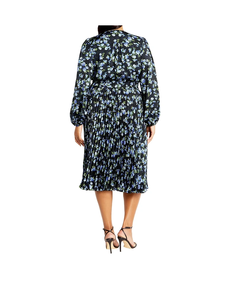 City Chic Plus Finley Pleat Dress