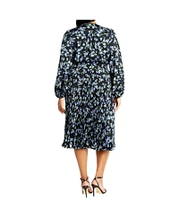 City Chic Plus Finley Pleat Dress