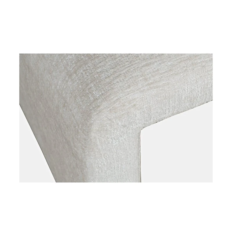 Jofran Luxury Curved Upholstered Waterfall Jacquard Petite Ottoman Bench - Set of 2