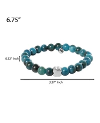 Lucky Brand Blue Teal Jade Stretch Bead Bracelet