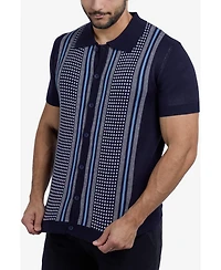 Spring + Mercer Men's Short Sleeve Sweater Knit Polo Shirt