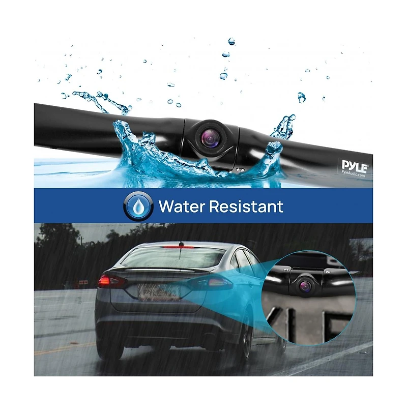 Pyle Car Camera & Rearview Mirror Display Kit, 4.3'' Lcd, Waterproof Backup Camera