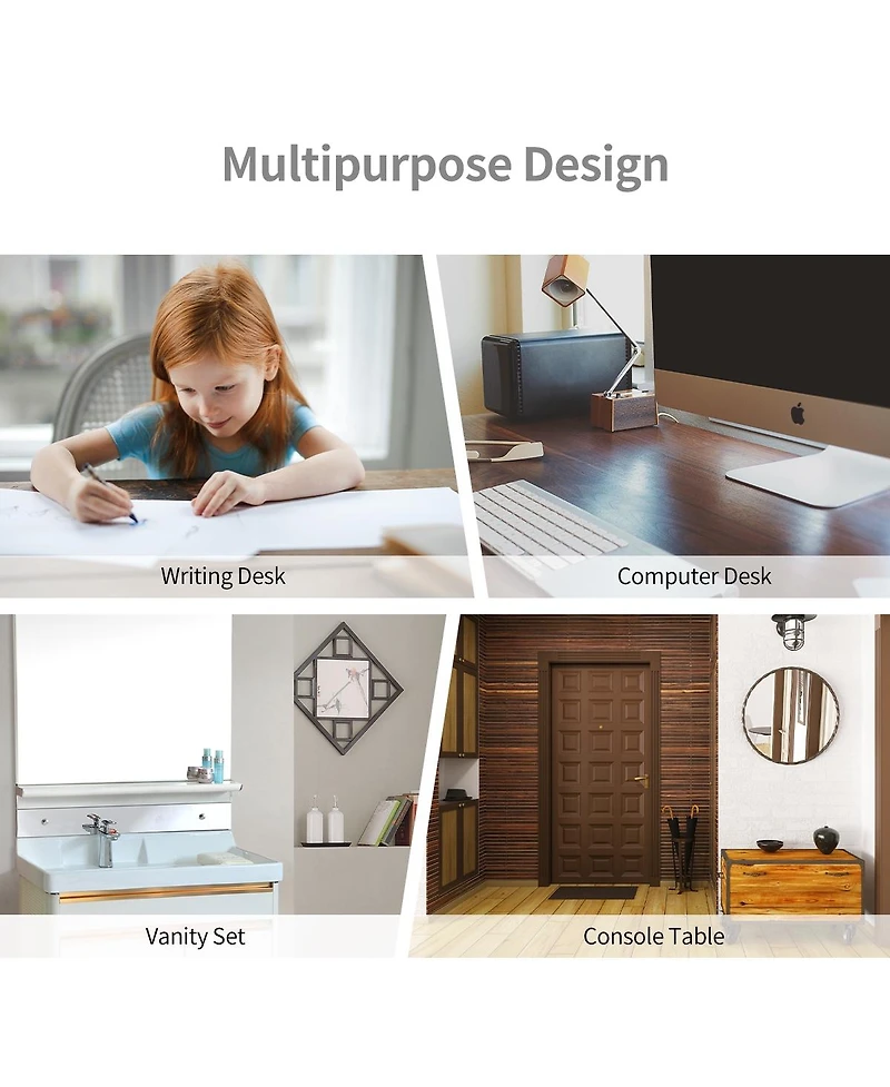 Gouun Removable Floating Organizer 2-Tier Mission Home Computer Vanity Desk