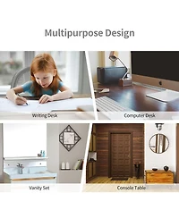 Gouun Removable Floating Organizer 2-Tier Mission Home Computer Vanity Desk