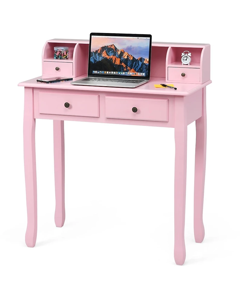 Gouun Removable Floating Organizer 2-Tier Mission Home Computer Vanity Desk
