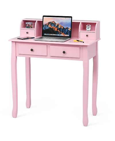 Gouun Removable Floating Organizer 2-Tier Mission Home Computer Vanity Desk