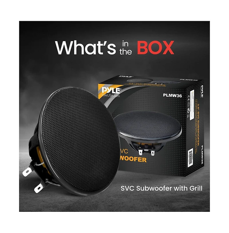 Pyle 3.5" Single Voice Coil Car Subwoofer, 20 Watts, 4-Ohm