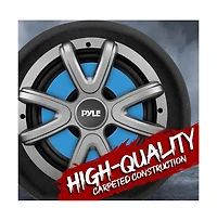 Pyle 8'' Amplified Car Subwoofer Enclosure, 400W, Carpeted