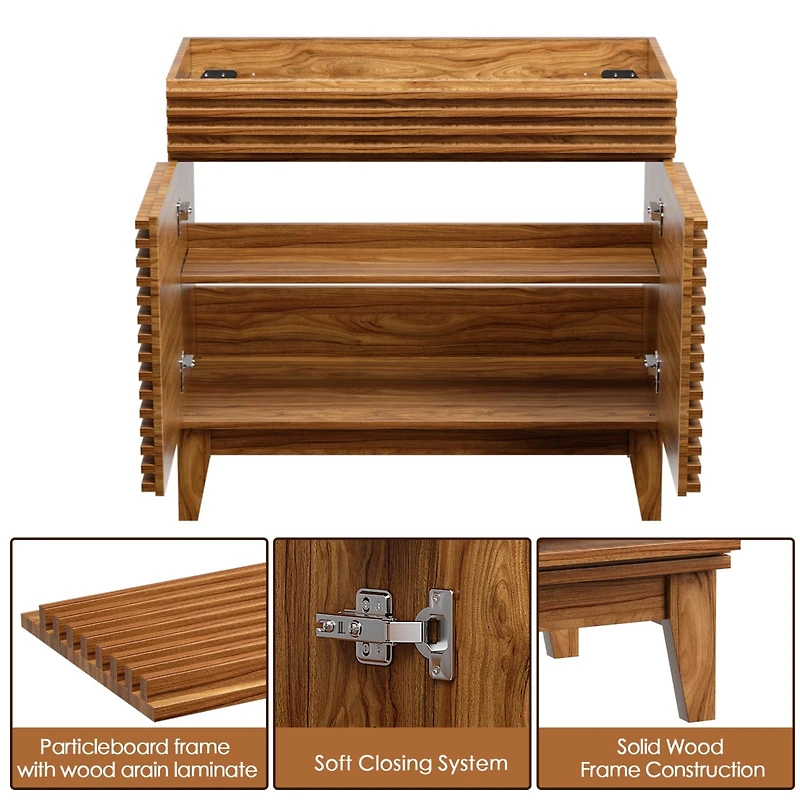 Mid-Century Freestanding Bathroom Cabinet Vanity with Storage