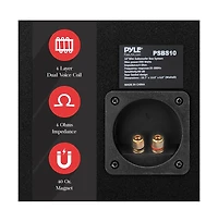 Pyle Slim Subwoofer Box System, 10'' 500W, Truck Audio Enclosure