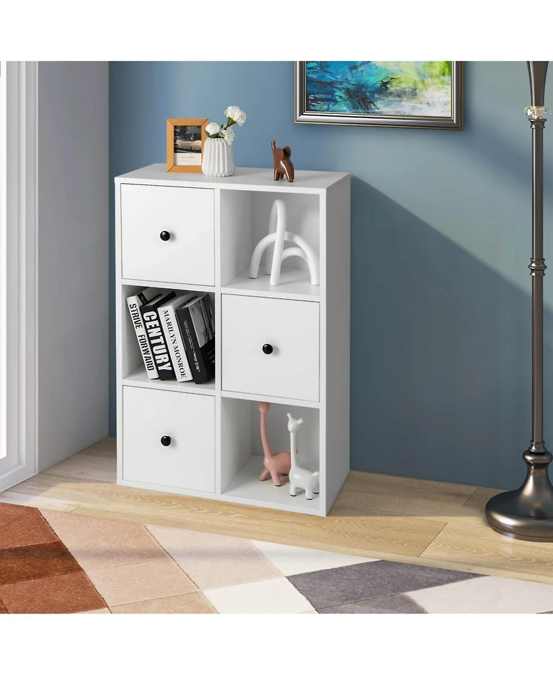 Gouun 3-Tier Bookcase with Anti-toppling Device for Living Room