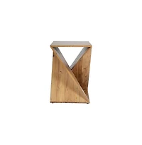 Jofran Global Archive Solid Mango Hardwood Modern Angled Jasper Table