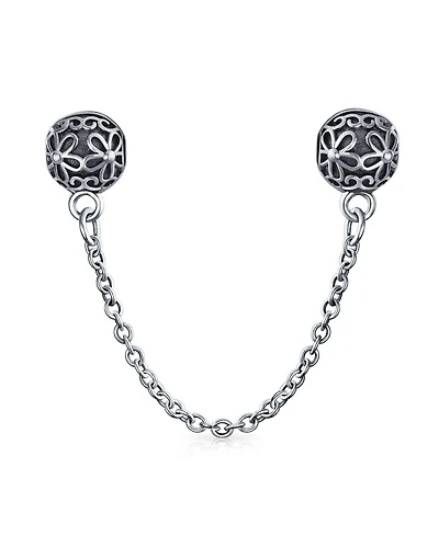 Bling Jewelry Double Daisy Clasp Spacer Charm Floral Bouquet Safety Chain Bead Bracelets