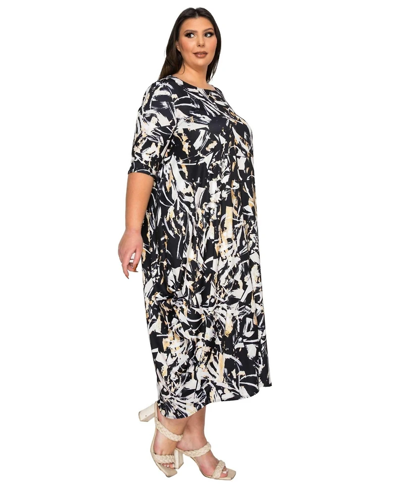 L I V D Plus Brielle Bubble Hem Pocket Dress