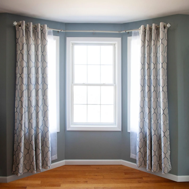 Kenney Mission 3/4" Decorative Bay Window Double Curtain Rod