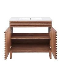 Freestanding Bath Vanity with White Ceramic Top Unassembled for bathroom
