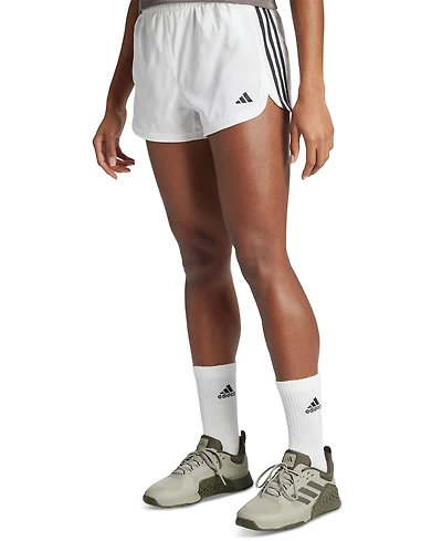 adidas Women's Pacer Training 3-Stripes Woven High-Rise Shorts