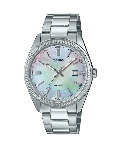 Casio Men's Silver Tone Stainless Steel Watch, 38.5mm