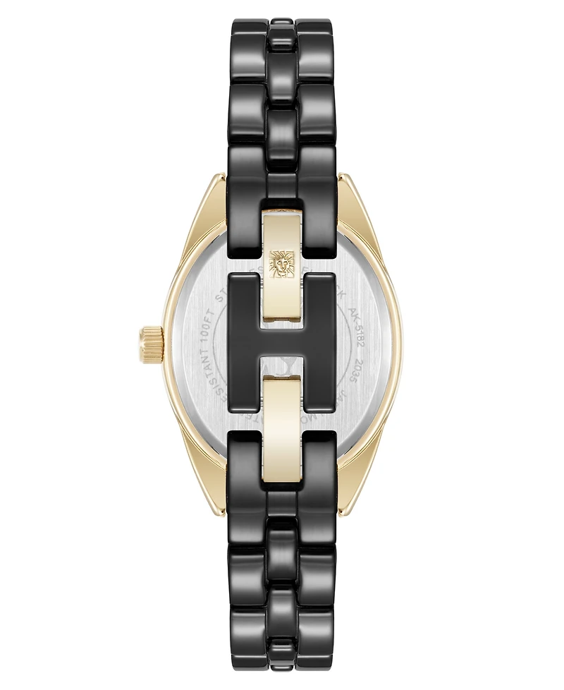 Anne Klein Women's Quartz Ceramic Oval Diamond Dial Watch