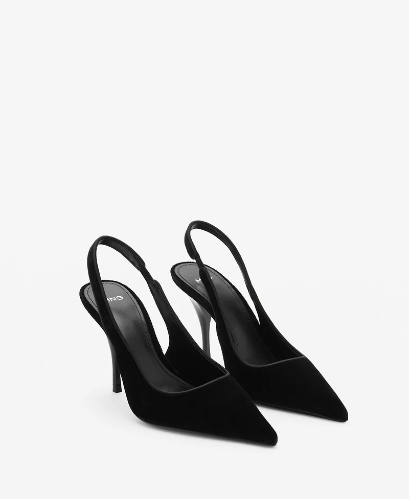 Mango Women's Velvet Heeled Shoes