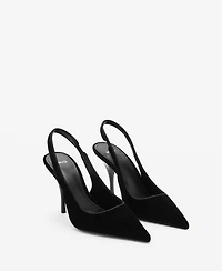 Mango Women's Velvet Heeled Shoes