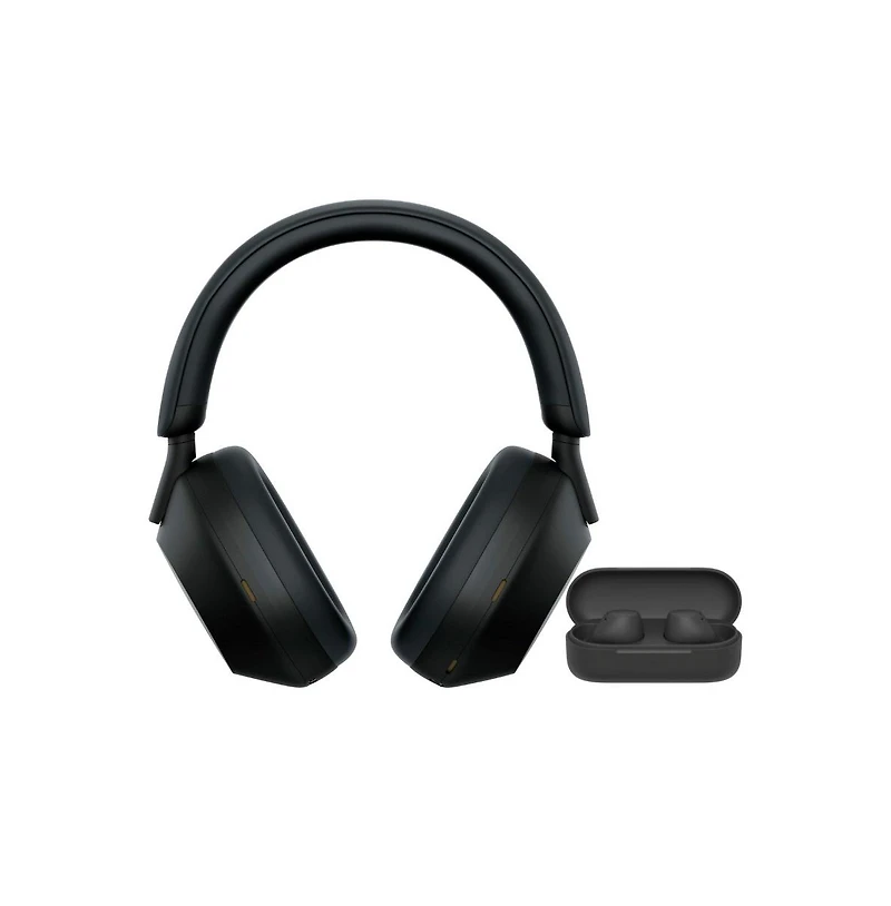 Sony Wh-1000XM5 Wireless Noise Canceling Over-Ear Headphones (Black) with Truly Wireless Earbuds (Black) bundle