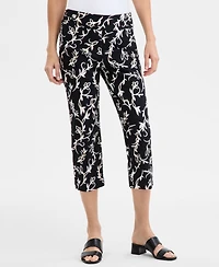 Jm Collection Petite Printed Pull-On Capri Pants, Exclusively at Macy's