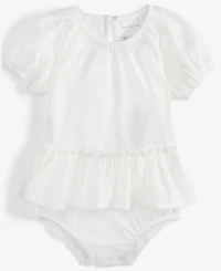 First Impressions Baby Girls Eyelet-Detail Sunsuit