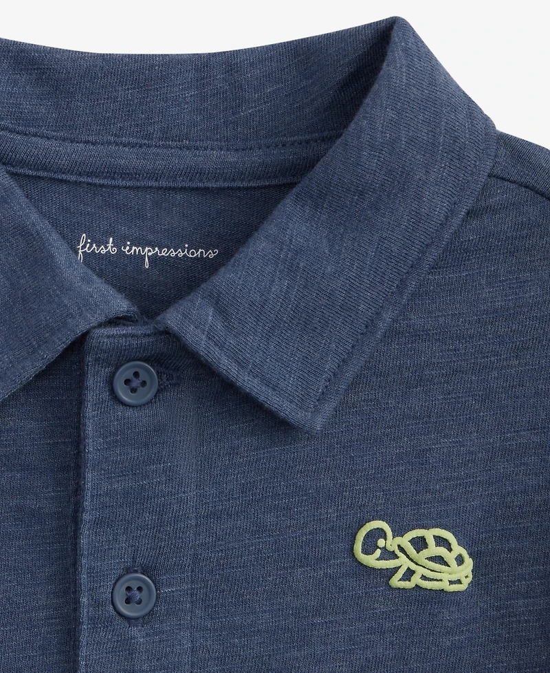 Baby Boys Little Turtle-Detail Polo Shirt, Exclusively at Macy's