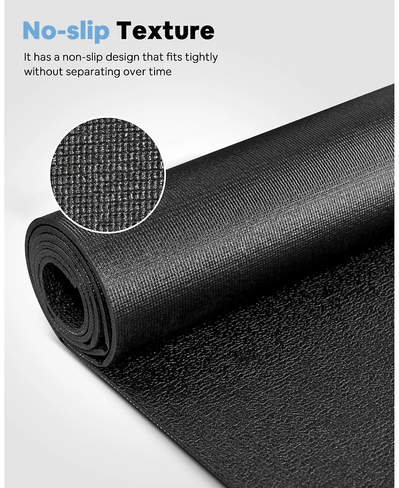 Redliro Foldable Rubber Treadmill Mat, Non-Slip Walking Pad Mats, High Resilience Floor Protector for Home Fitness, Bike Gym Mat, 68" * 25.6"