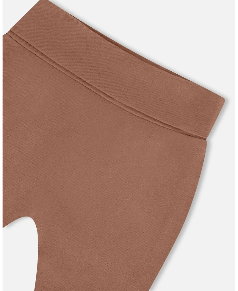 Deux par Deux Baby Boys Printed Organic Cotton Top And Pant Set Brown, Beige, And Monkey