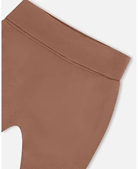 Deux par Deux Baby Boys Printed Organic Cotton Top And Pant Set Brown, Beige, And Monkey