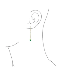 Bling Jewelry Protection Amulet Italian Horn Dangle Earrings Natural Green Jade and Gold Plated Silver