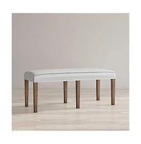 Jofran Eastern Tides Coastal Wire-Brushed Wood 46" Upholstered Dining Bench