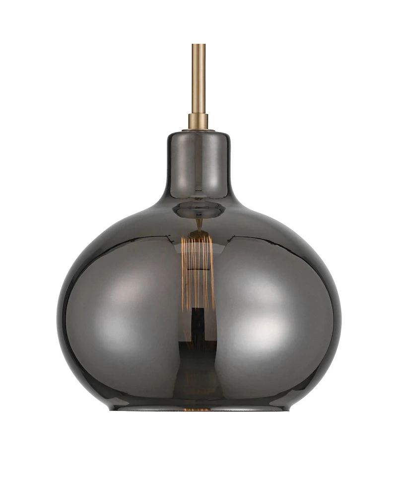 360 Lighting Partridge 9 1/2" Modern Pendant Ceiling Light Fixture Dining Room Over Table Kitchen Island Foyer Hanging Round Brass Finish Mirror Glass