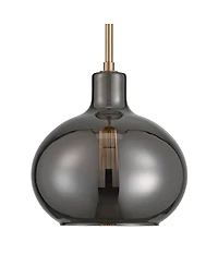 360 Lighting Partridge 9 1/2" Modern Pendant Ceiling Light Fixture Dining Room Over Table Kitchen Island Foyer Hanging Round Brass Finish Mirror Glass