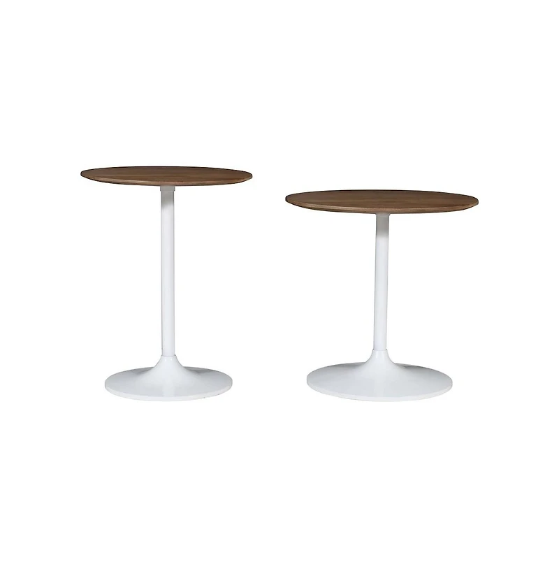 Jofran Remy Solid Wood and Iron Modern Pedestal Accent Tables (Set of 2