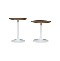 Jofran Remy Solid Wood and Iron Modern Pedestal Accent Tables (Set of 2