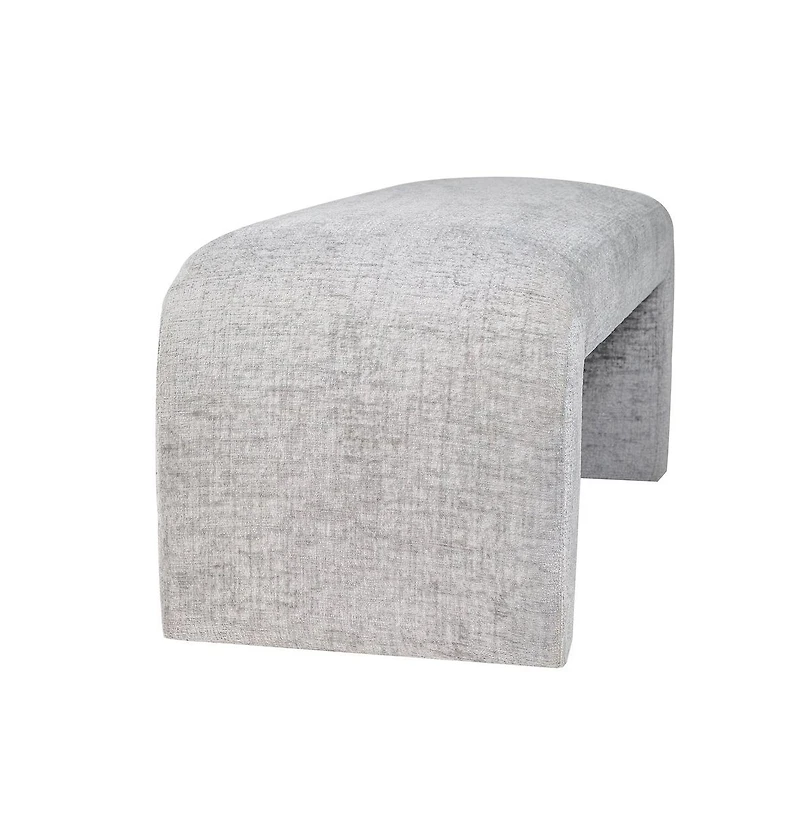 Jofran Sophia Modern Luxury Curved Upholstered Waterfall Jacquard Bench - Small