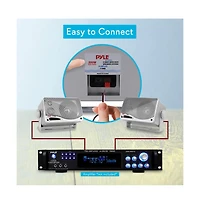 Pyle 3.5" 200 Watt 3-Way Weatherproof Mini Box Speaker System, Silver