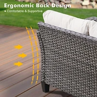 Xizzi 5 Piece Patio Furniture, Outdoor Furniture Sets, Modern Wicker Sectional and 2 Pillows, All Weather Garden Sofa, Backyard,
