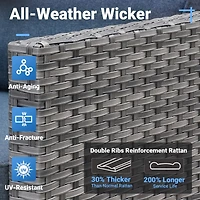 Xizzi Patio Furniture Set 7 Piece High Back Sofa Outdoor Conversation Sets All Weather Wicker Rattan Sectional Couch and Chairs Garden Backya