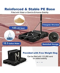 Kuyotq Portable Basketball Hoop with 8 to 10 Ft 5-Level Height Adjustable