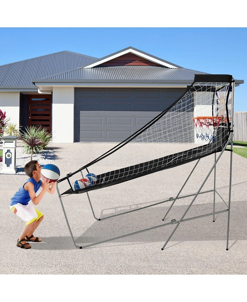 Kuyotq Dual Shot Basketball Arcade Game with 8 Game Modes and 4 Balls