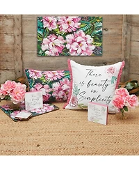14" x 22" Peony Spring Printed and Embellished Spring Easter Themed Accent Throw Pillow