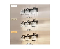 gaomon Modern Crystal Bathroom Vanity Lights Black Bathroom Light Fixtures Crystal Vanity Shower Lights Over Mirror