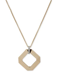 Karl Lagerfeld Paris Two-Tone Faceted Geometric 36" Adjustable Pendant Necklace