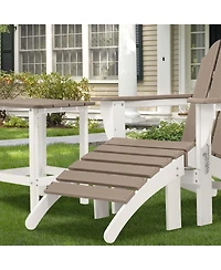 Aoodor Outdoor Adirondack Ottoman - Weather-Resistant Hdpe Patio Footrest for Ultimate Relaxation